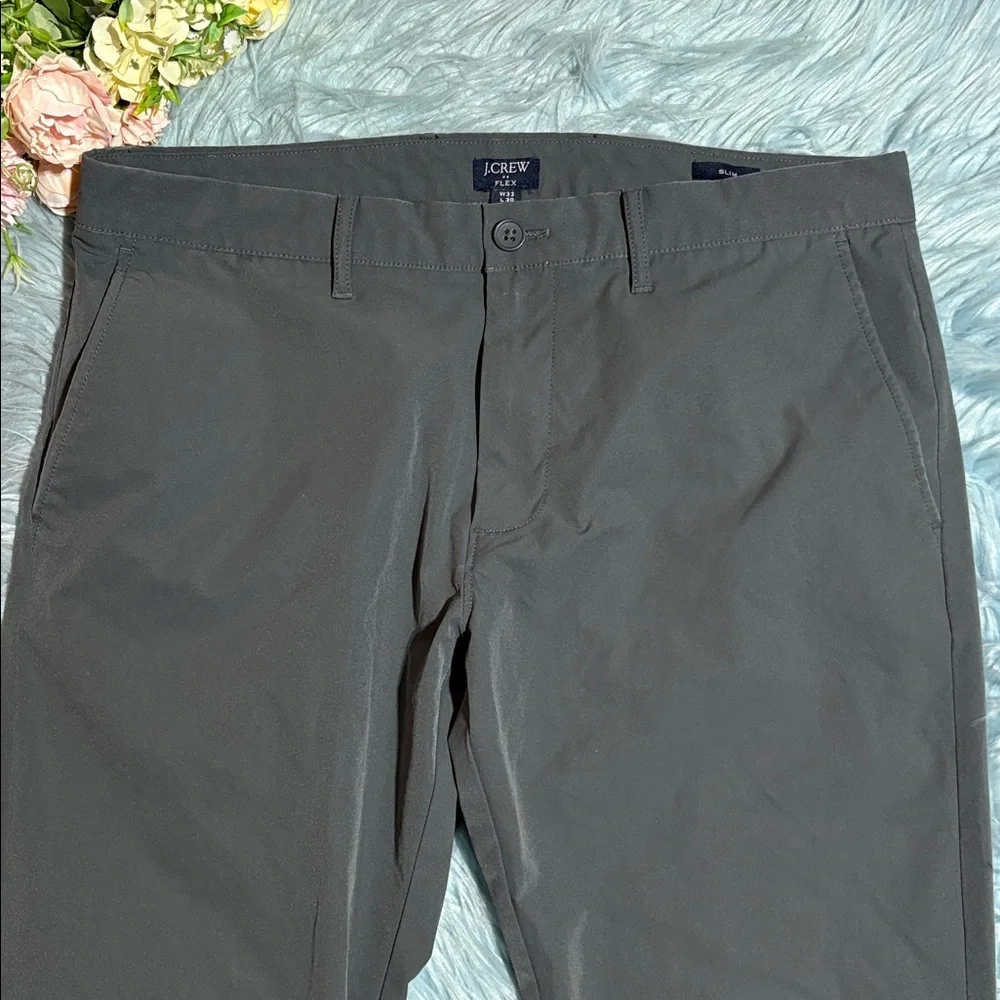J. Crew Factory Flex Slim-fit Tech Chino Pant Grey Sz 33X30
